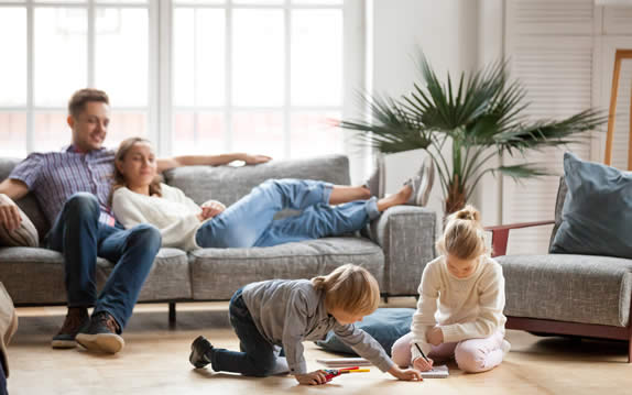 Relaxing in comfortable home